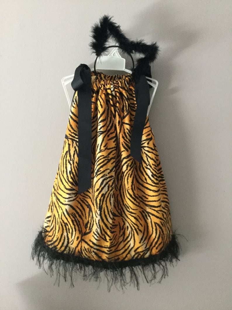 WASHABLE...Tiger Dress with Ears