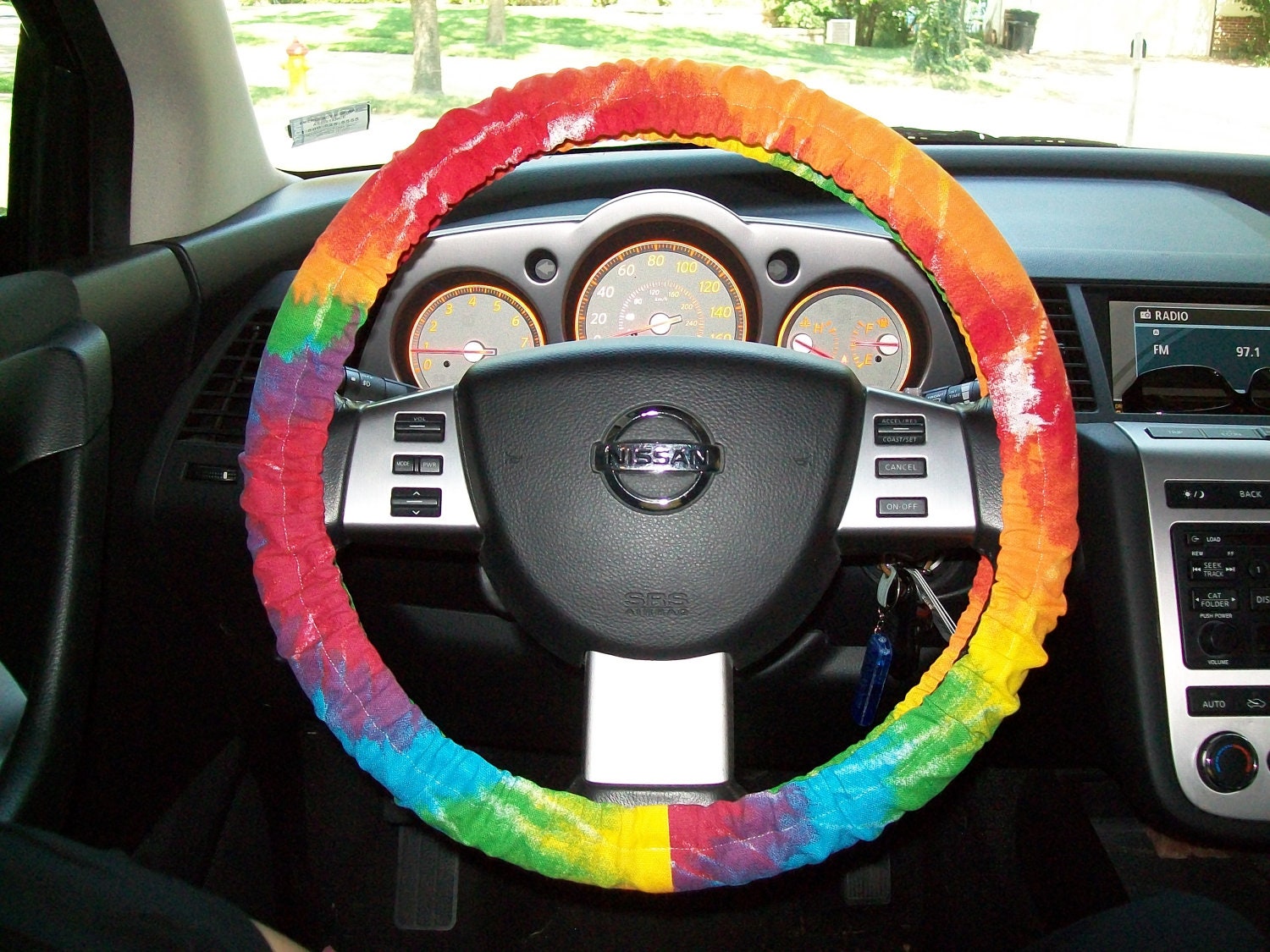 Tie Dye canvas Steering Wheel Cover Etsy