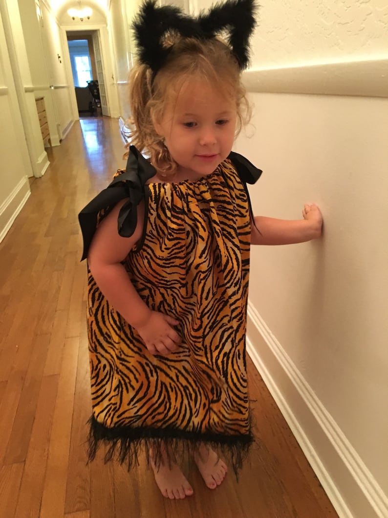 WASHABLE...Tiger Dress with Ears