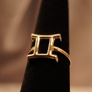14k Solid Gold Gemini Ring