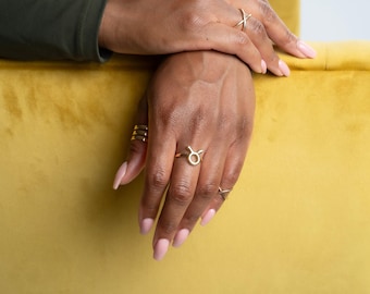 14k Solid Gold Taurus Ring