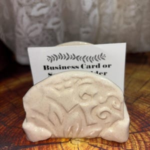 Handmade Ceramic Sponge or Business Card Holder, Floral Design, Stoneware Pottery, Multi Use, Kitchen or Office Decor,  New Job Gift