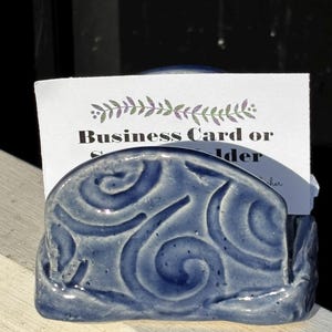 Ceramic Sponge Holder or for Business Cards, Wave Design, Handmade Stoneware Pottery, Perfect for Home Office, Kitchen access., Multi Use