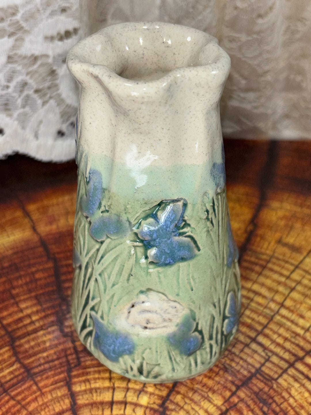 Ceramic Bunny Vase, Butterfly Design, Handmade Pottery, Rabbit Lover ...