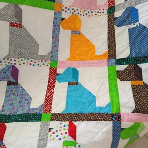 Dog Baby Quilt, Handmade Baby quilt, quilts for sale, crib quilt, Baby Boy bedding, Baby girl quilt, scraps, toddler, lap Puppy Love2 image 9
