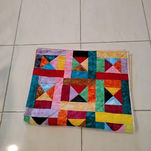 Handmade Batik Baby Quilt, quilts for sale, Scrap quilt, Lap quilt, Baby Boy or girl bedding,bright colors quilt, crib toddler,All Shook up2 image 9