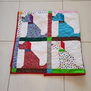 Dog Baby Quilt, Handmade Baby quilt, quilts for sale, crib quilt, Baby Boy bedding, Baby girl quilt, scraps, toddler, lap Puppy Love2 image 4