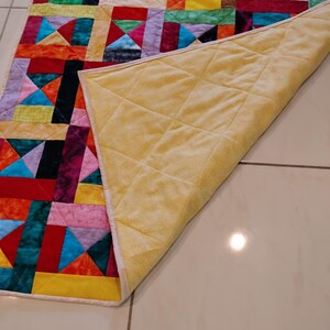 Handmade Batik Baby Quilt, quilts for sale, Scrap quilt, Lap quilt, Baby Boy or girl bedding,bright colors quilt, crib toddler,All Shook up2 image 13