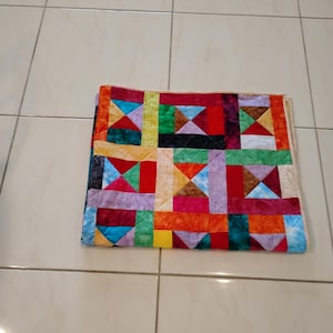 Handmade Batik Baby Quilt, quilts for sale, Scrap quilt, Lap quilt, Baby Boy or girl bedding,bright colors quilt, crib toddler,All Shook up2 image 7