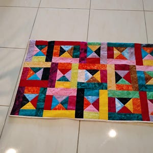 Handmade Batik Baby Quilt, quilts for sale, Scrap quilt, Lap quilt, Baby Boy or girl bedding,bright colors quilt, crib toddler,All Shook up2 image 6