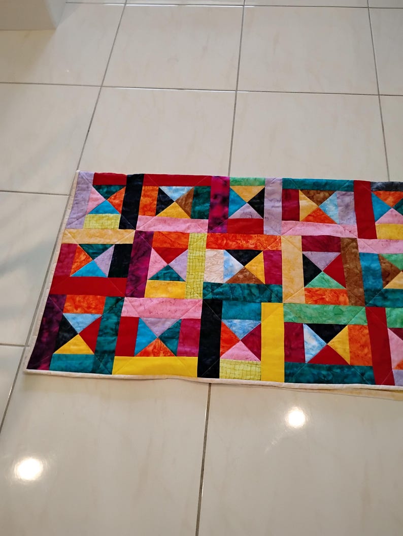 Handmade Batik Baby Quilt, quilts for sale, Scrap quilt, Lap quilt, Baby Boy or girl bedding,bright colors quilt, crib toddler,All Shook up2 image 6