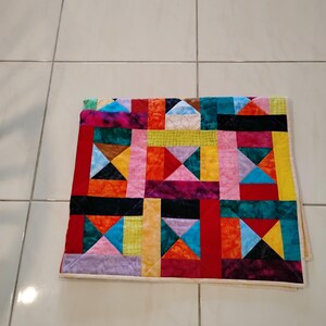 Handmade Batik Baby Quilt, quilts for sale, Scrap quilt, Lap quilt, Baby Boy or girl bedding,bright colors quilt, crib toddler,All Shook up2 image 10