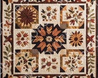 5 Herbst weiße Quilt png (s), wunderlich, einfaches Bauernhaus, Sofort Download, druckbar, Decoupage, Basteln & Junk Journals. Ohne Muster.