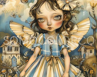 Sommer Feen Dame 7 PNG | Fantasy Fee Clipart | Mystische weibliche Feen-Kunst | Wunderlich Fee Digital Download | Zauberhafte Fee Illustration