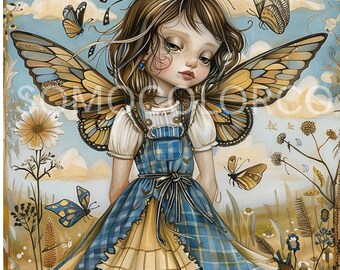 Sommer Fee Lady 6 PNG | Fantasy Fee Clipart | Mystische weibliche Feen-Kunst | Wunderlich Fee Digital Download | Zauberhafte Fee Illustration