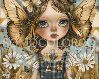 Sommer Feen Dame 3 PNG | Fantasy Fee Clipart | Mystische weibliche Feen-Kunst | Wunderlich Fee Digital Download | Zauberhafte Fee Illustration