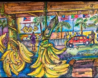 Original Painting - Puerto Rico Art - Old San Juan Art - Leah Reynolds