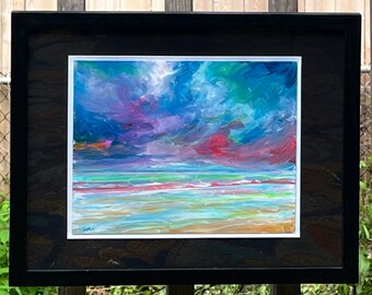 Ocean Waves - 8” x 10” Original Acrylic Painting in 11 x 14 Frame