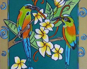 Wall Art - Art Print - The Motmot - Nicaragua Art - Leah Reynolds