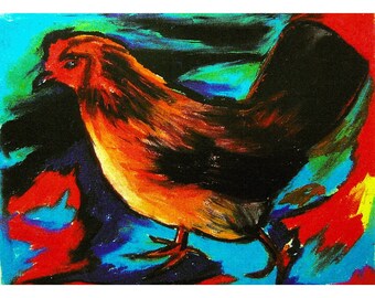 Hawaiian Chicken - Kauai Hawaii  8 x10 Reproduction of Original