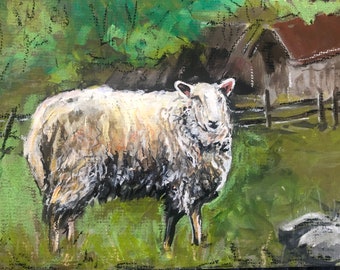 Wall Art - Sheep in Ireland- Art Print - Irish Landscape - Travel Print
