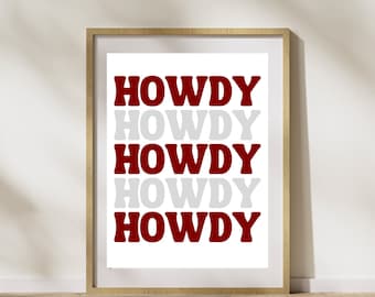 Texas A&M Wall Art, Texas Aggie Prints, tamu Wall Art, Howdy, Texas Aggie Wall Art, Texas a m posters, Texas Aggie Posters, Texas Aggie Art