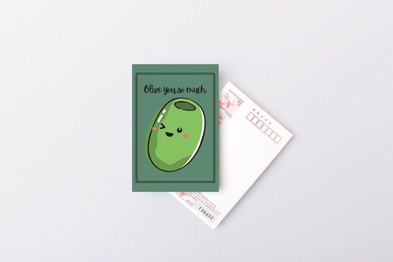 Funny Olive You Card, Anniversary Valentine's Day Card (PDF) - Etsy