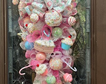 Candyland Teardrop Swag - White Sweet Holiday Decor
