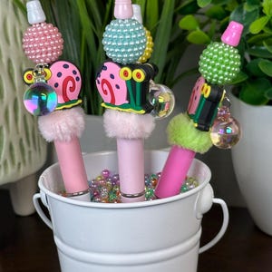 Friendly Snail Beaded Pen