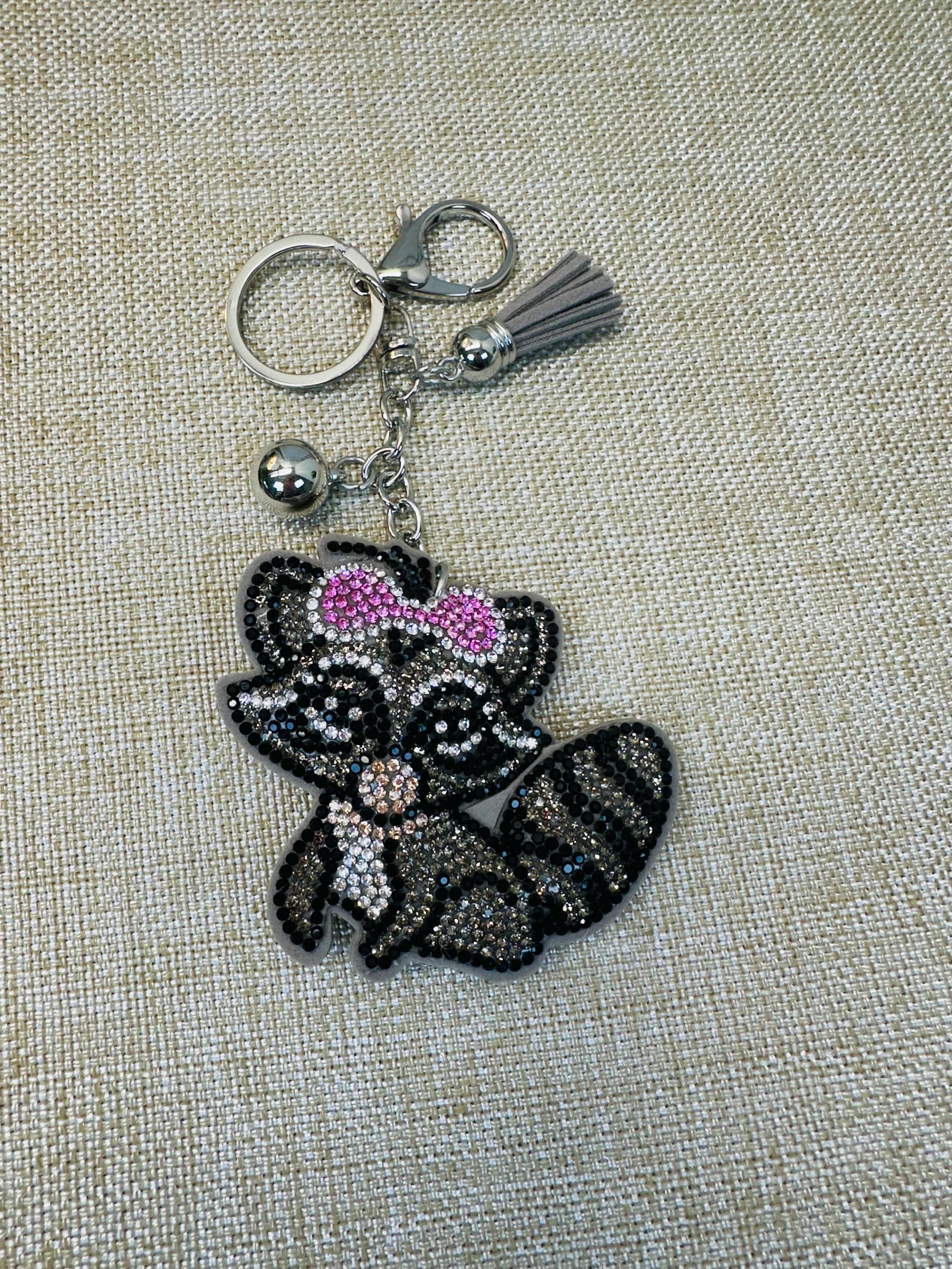 Loop Key Charm Rhinestone Colorful Rhinestone Keychains – Novelty Charms With Tassels for Bags or ...