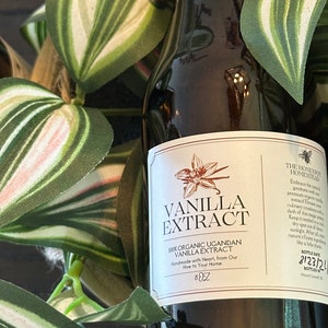 Aged Vanilla Extract 8 oz | Ugandan 100% Grade A, Organic, Gluten Free, Handmade, Pure