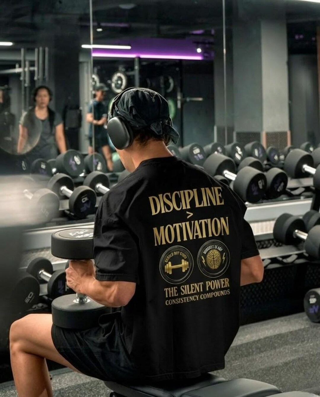 Oversized Gym T-shirt, Discipline Over Motivation Shirt, Bodybuilding ...