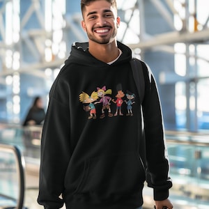 Hey Arnold Main Characters Hoodie. Relive the 90s with Style and Comfort.