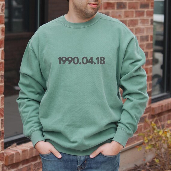 Personalized Birthdate Unisex Sweatshirt, Gift for Him Her, Custom Year  Month Day, Vintage Dye Jumper, Hand-Dyed Pullover, Birthday Present
