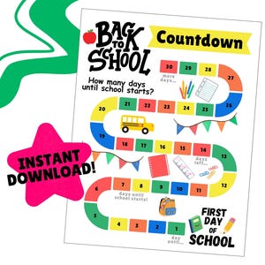 Back To School Countdown Tracker for Kids, Days until School Starts, Gamify Homeschool