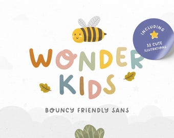 Wonder Kids Font: 弾むような手書き風サンセリフ書体