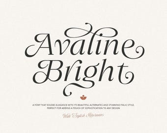 Avaline Bright: 高級感のあるイタリックセリフフォント