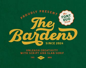 Bardens Retro Font Duo：スクリプトとスラブセリフフォント