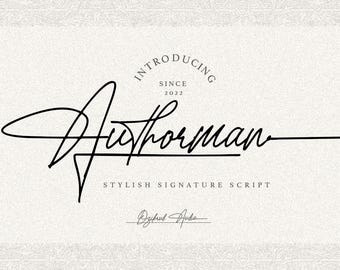 Authorman Signature Scriptフォント：スタイリッシュなウェディング＆ロゴデザイン