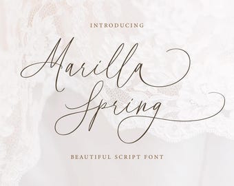 Marilla Spring Scriptフォント：エレガントなウェディング＆ロゴデザイン