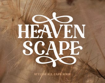 Heaven Scapeフォント – 結婚式の招待状に最適なスタイリッシュな大文字セリフフォント