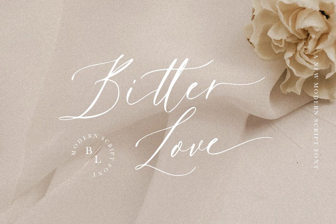 Bitter Love Modern Calligraphy Font: Elegant Script for Wedding ...