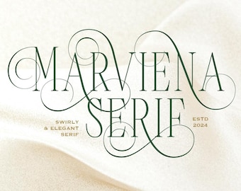Marviena Swirly Serif フォント - エレガントでモダンな書体