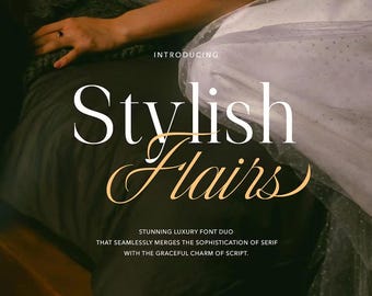 ラグジュアリーなセリフ＆スクリプトフォントデュオ：エレガントなウェディングフォント