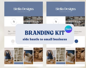 Editable Brand Kit Template for Small Business | Earthy Aesthetic Canva Brand Board | Logo, Fonts, Color Palette, Brand Identity Kit