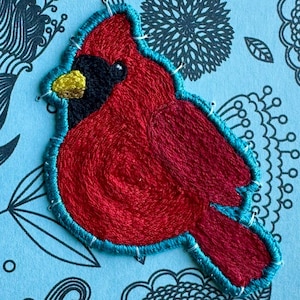 Handmade Patch - Red Cardinal
