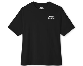 T-shirt noir avec mot-symbole MIND | T-shirt unisexe streetwear | Logo minimal sur la poitrine, illustration de la marque au dos