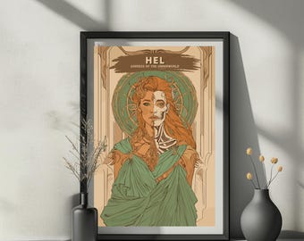 ヘル神のポスター、ヘルの女神、ヘル北欧の女神、北欧神話、古代北欧