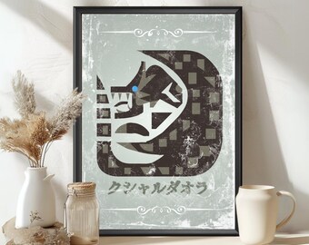 Kushala Daora Monster Poster: MHW Hunter World Inspired Art - MH Print