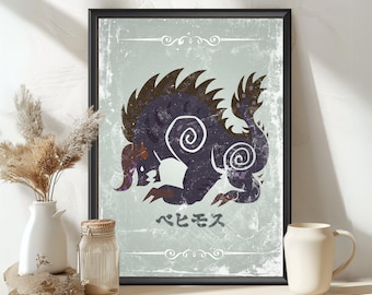 Behemoth Monster Poster: MHW Hunter World Inspired Art - MH Print